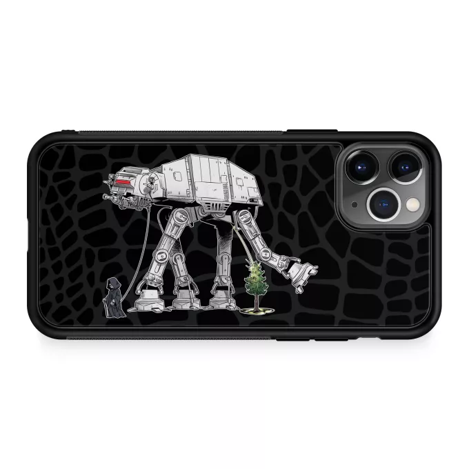 Coque pour téléphone portable iPhone 11 Pro Parodie Star Wars Promenade impériale... - Empereur Palpatine aka Dark Sidious, son robot chien AT-AT