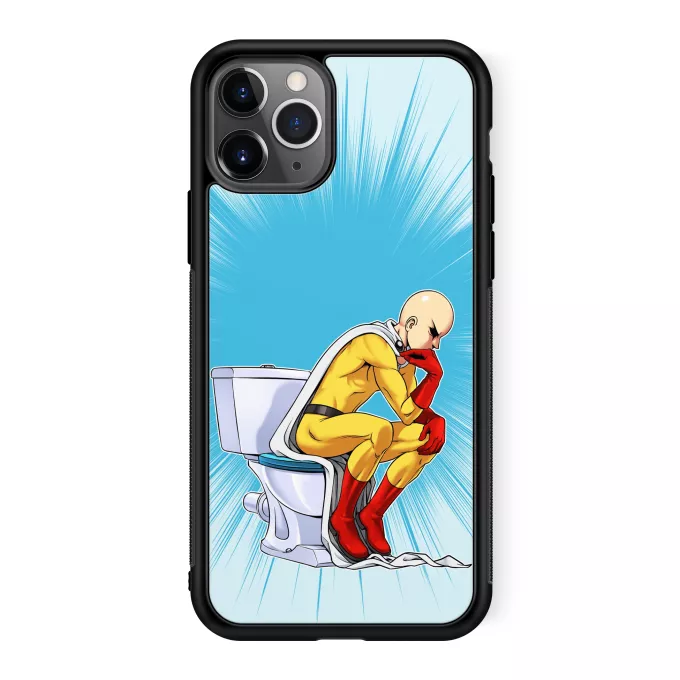 Funda para iPhone 11 Pro Parodia One-Punch Man Saitama El pensador