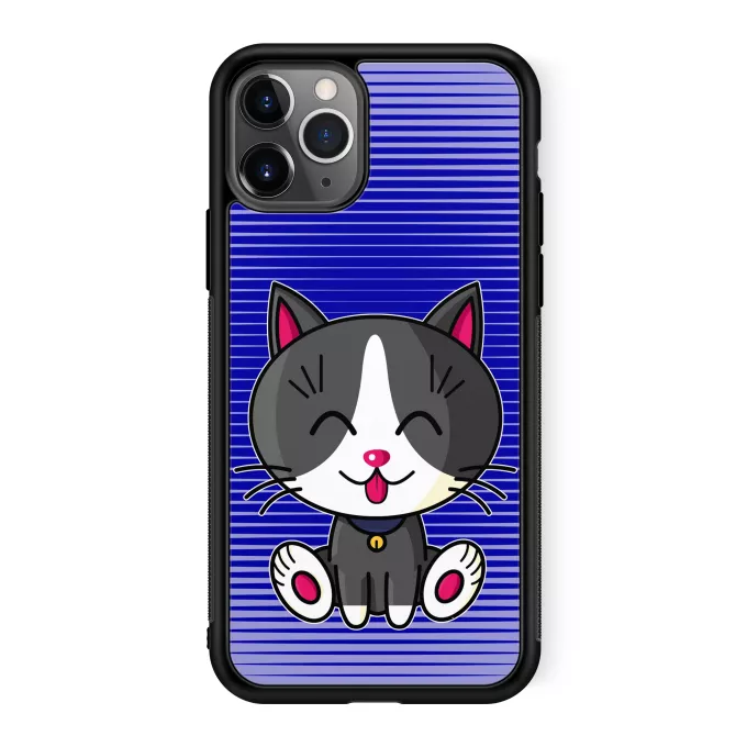 Coque pour téléphone portable iPhone 11 Pro Parodie Kawaii Baby Cats Kawaii Baby Cat (blanc et gris)