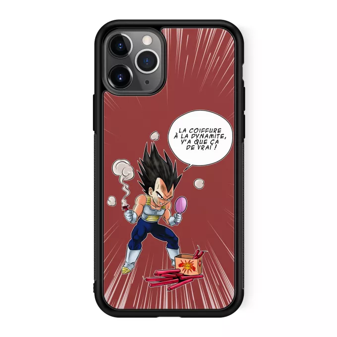 Coque pour téléphone portable iPhone 11 Pro Parodie Dragon Ball Z - DBZ Astuce pour se coiffer le matin ! - Végéta