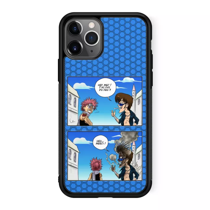 Coque pour téléphone portable iPhone 11 Pro Parodie Fairy Tail Hey mec, t'as pas du feu ? - Natsu Dragnir