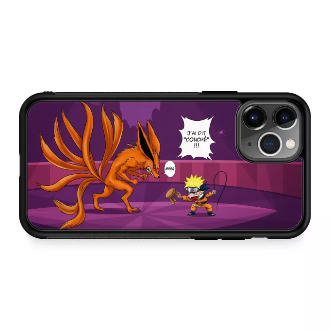 Coque pour téléphone portable iPhone 11 Pro Parodie Naruto Couché ! - Kyubi le Biju à 9 Queues