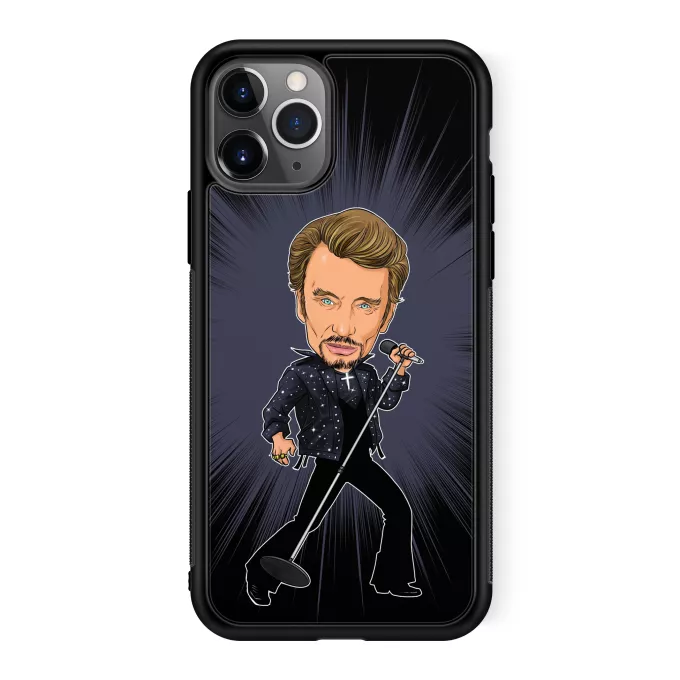 Coque pour téléphone portable iPhone 11 Pro Parodie Caricature de Stars Caricature SD Manga Stars Vol.1 ! - Caricature Stars - Johnny Hallyday