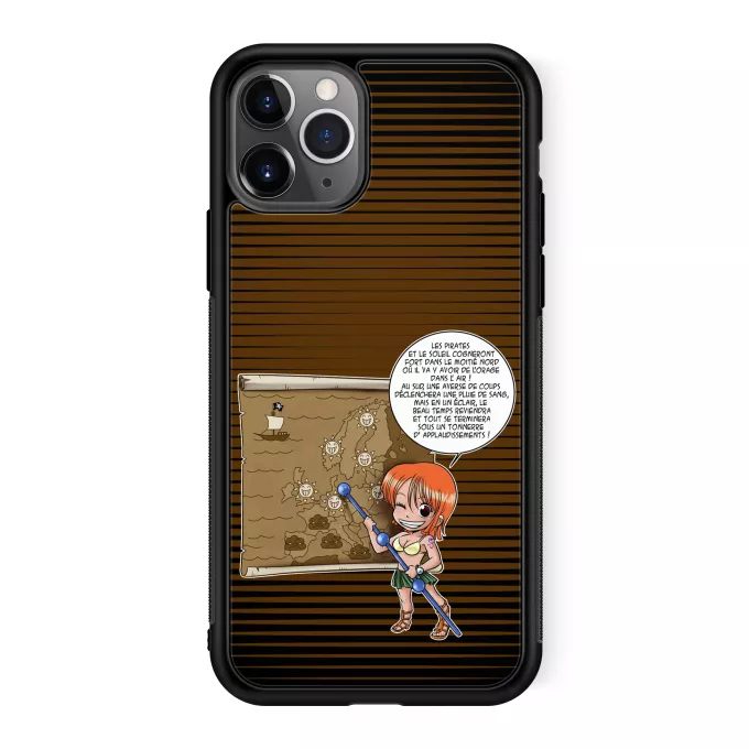 Coque pour téléphone portable iPhone 11 Pro Parodie One Piece Les prévisions de Météo Pirate pour le prochain épisode ! - Nami