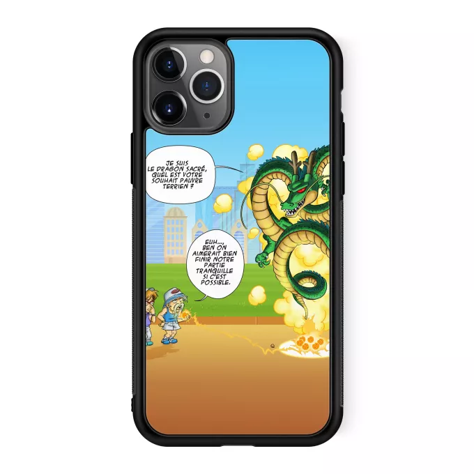 Coque pour téléphone portable iPhone 11 Pro Parodie Dragon Ball Z - DBZ La Pétanque, c'est sacré ! - Shenron, les pétanqueurs marseillais