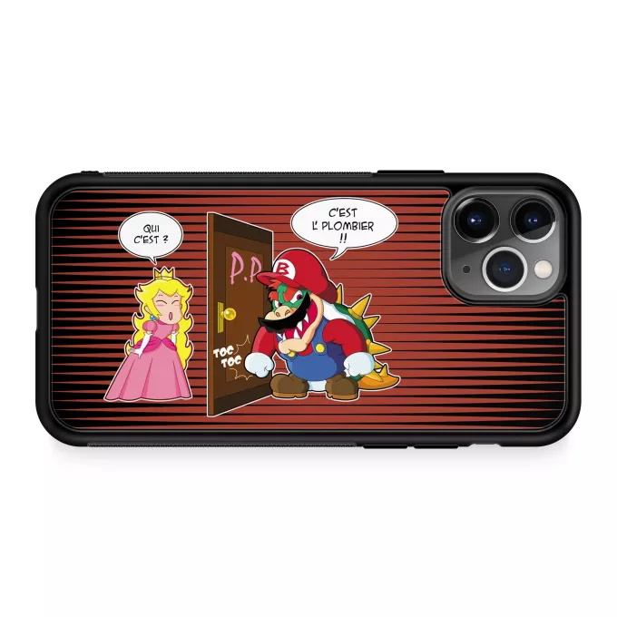 Coque pour téléphone portable iPhone 11 Pro Parodie Super Mario C'est l'plombier ! - Bowser, Princesse Peach