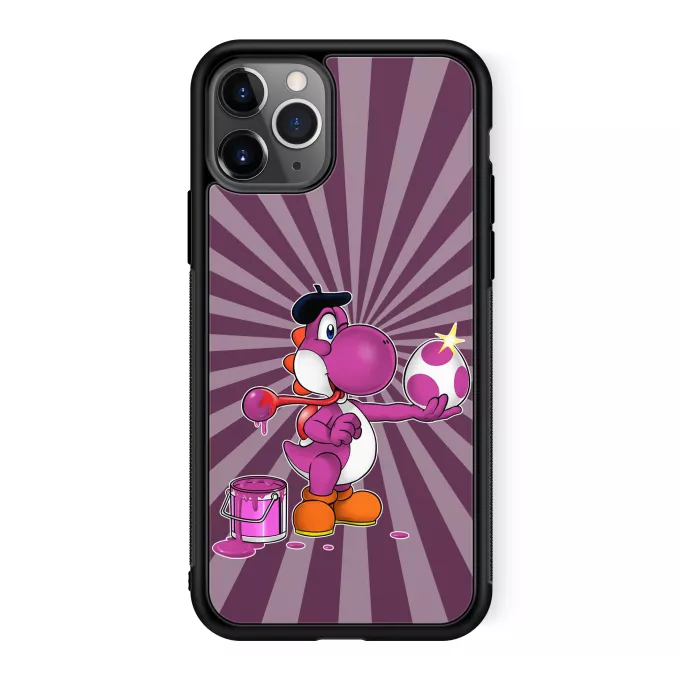 iPhone 11 Pro Phone Case Parody of Yoshi Purple Yoshi