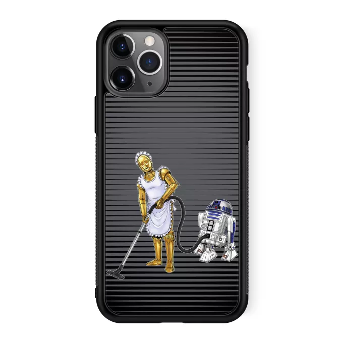 Funda para iPhone 11 Pro Parodia Star Wars R2-D2 y C-3PO