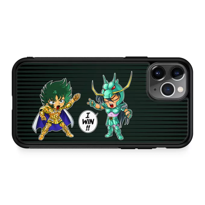 Hoesje voor iPhone 11 Pro Parodie Saint Seiya Capricorn Shura en Dragon Shiryu