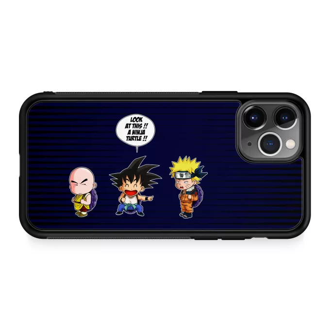 Funda para iPhone 11 Pro Parodia Naruto Son Gokū, Kuririn y Naruto