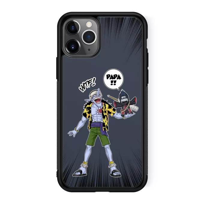 Coque pour téléphone portable iPhone 11 Pro Parodie Naruto Papa... WTF !! - Arlong, Kisame