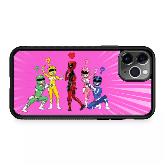 Estojo iPhone 11 Pro Paródia Deadpool Deadpool e Power Rangers