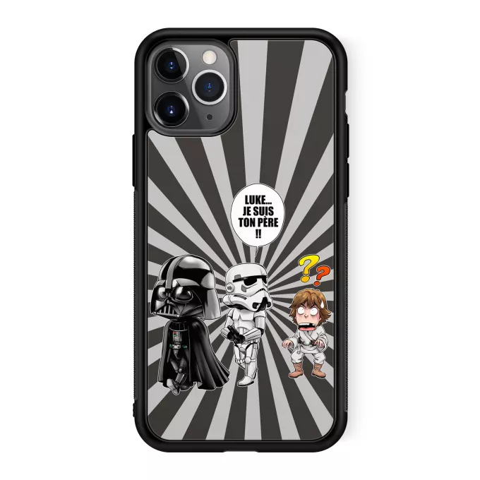 Coque pour téléphone portable iPhone 11 Pro Parodie Star Wars Luke...Je suis ton père !! - Dark Vador, un Storm Trooper