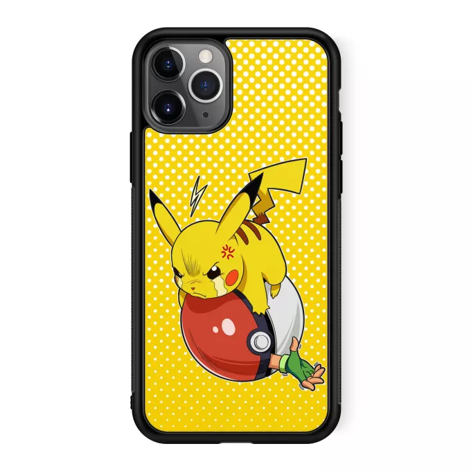 Estojo iPhone 11 Pro Paródia Pokémon Ash Ketchum e Pikachu