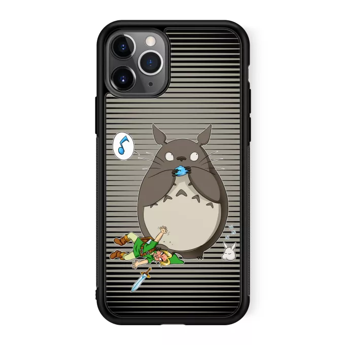 Estojo iPhone 11 Pro Paródia Zelda Link e Totoro