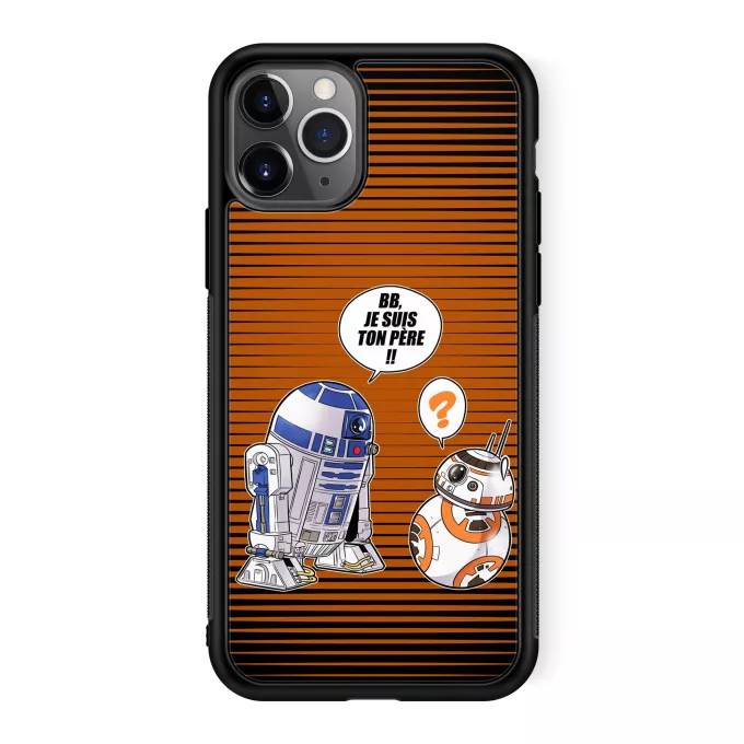 Coque pour téléphone portable iPhone 11 Pro Parodie Star Wars BB, je suis ton père (SD Edition) - R2-D2, BB-8
