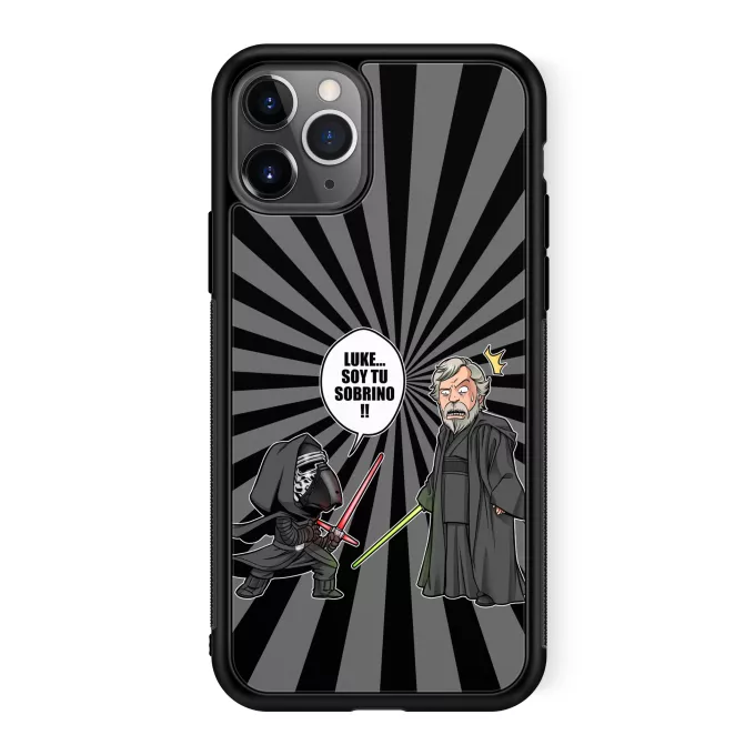 Funda para iPhone 11 Pro Parodia Star Wars Luke Skywalker y Kylo Ren