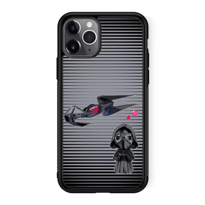 Fodral för iPhone 11 Pro Parodi Stjärnornas krig Tecknad SD Kylo Ren och TIE Silence Mini Drone