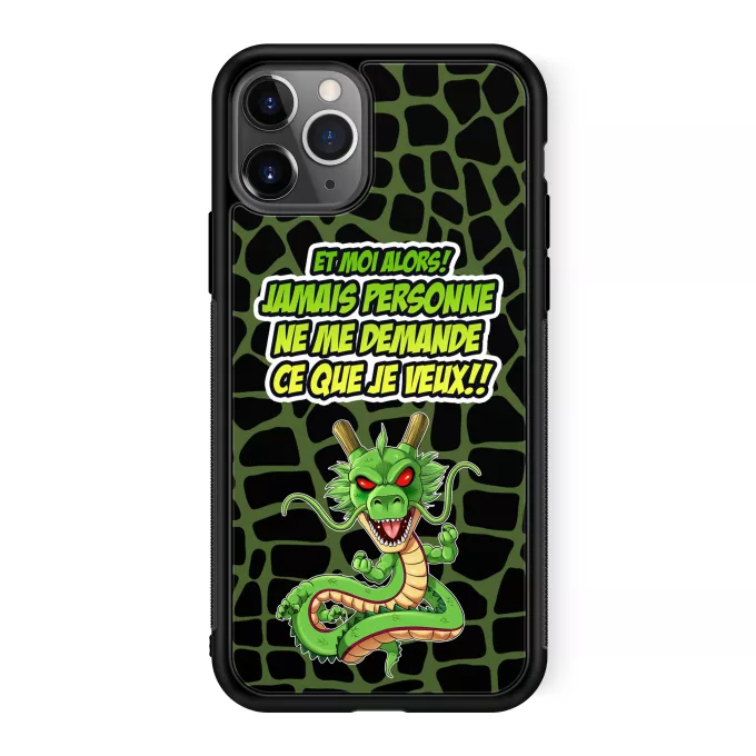 Coque pour téléphone portable iPhone 11 Pro Parodie Dragon Ball Z - DBZ Jamais personne me demande ce que je veux - Shenron
