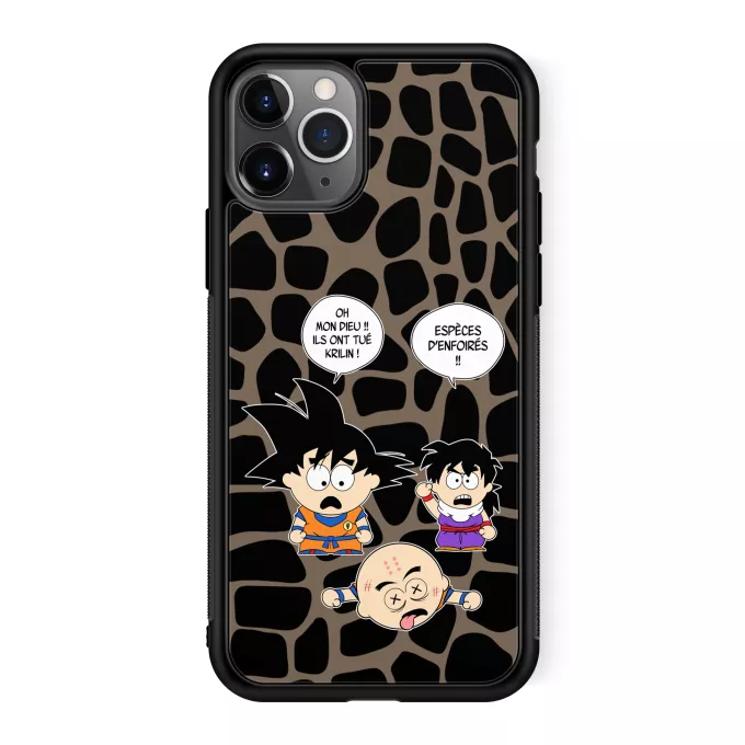 Coque pour téléphone portable iPhone 11 Pro Parodie Dragon Ball Z - DBZ Le comique de répétition... - Sangoku, Crilin, Sagohan