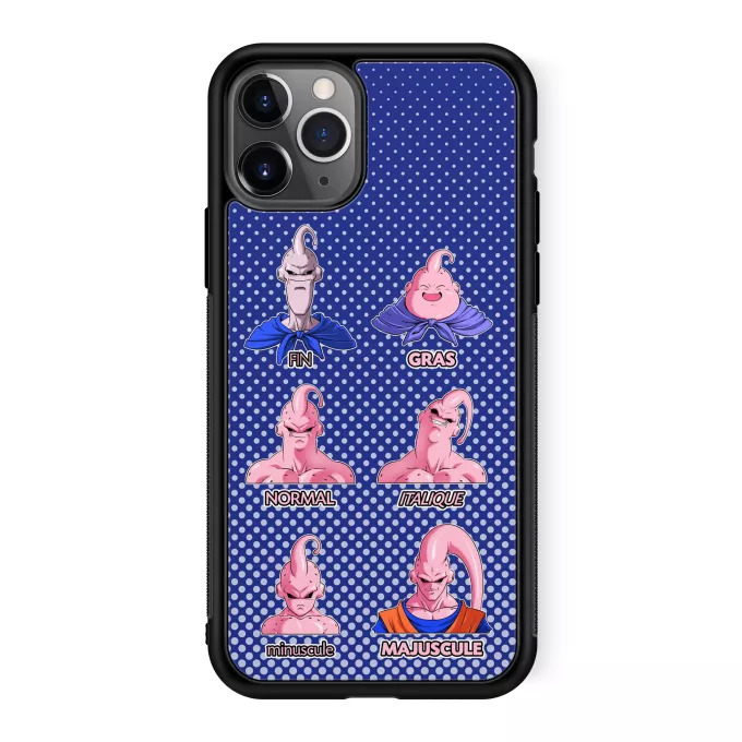 Coque pour téléphone portable iPhone 11 Pro Parodie Dragon Ball Z - DBZ Un sacré caractères... - Boubou aka Majin Bou aka Super Bou aka Bouhan