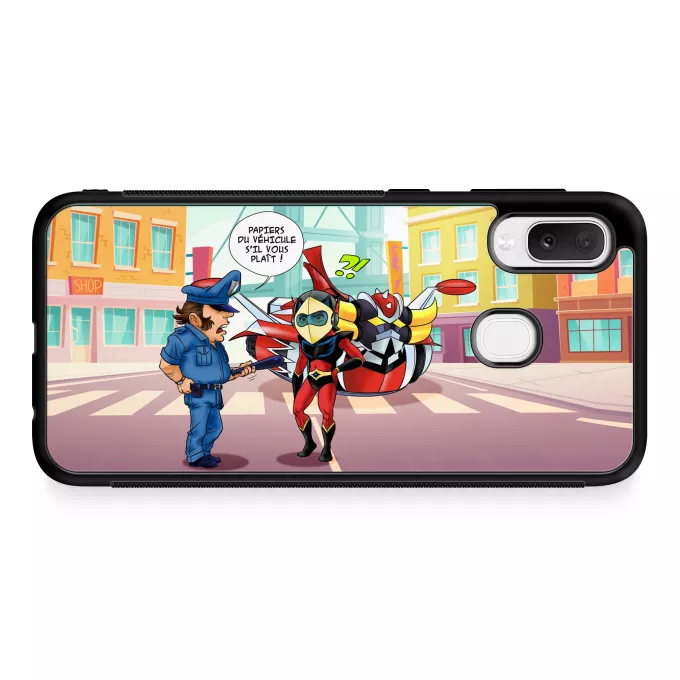 Coque pour téléphone portable Samsung Galaxy A20e Parodie Goldorak Papiers du véhicule s'il vous plaît ! - Actarus