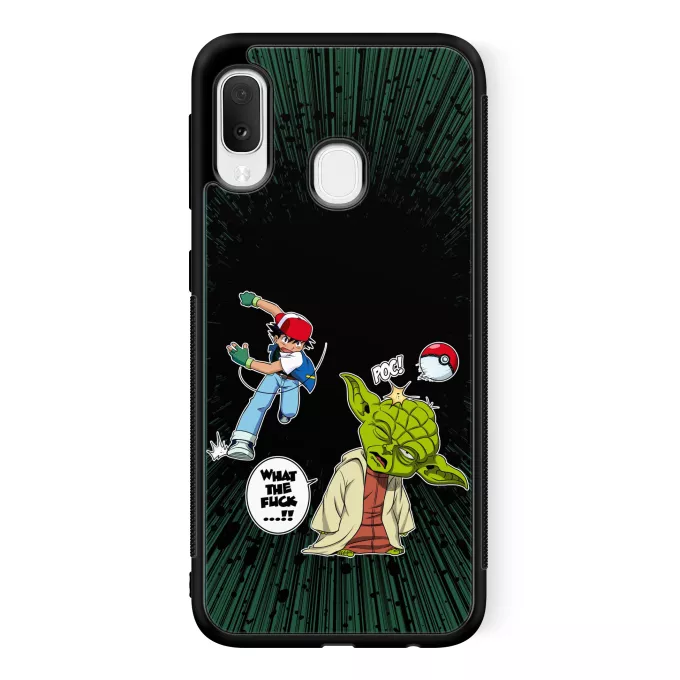 Estojo Samsung Galaxy A20e Paródia Pokémon Yoda e Ash Ketchum