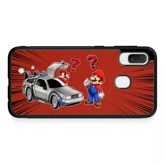 Fodral för Samsung Galaxy A20e Parodi Super Mario Mario och Delorean