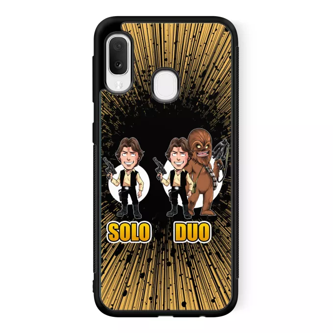 Samsung Galaxy A20e Handyhülle Parodie auf Star Wars Han Solo und Chewbacca