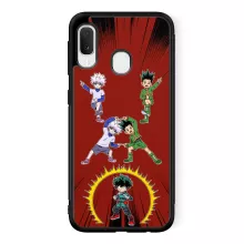 Samsung Galaxy A20e mobiltelefonsskydd (Svart) - My Hero Academia parodi - Gon, Killua och Deku (Izuku Midoriya) - Gon, Killua och Deku (Izuku Midoriya) (Tryckt i Frankrike)