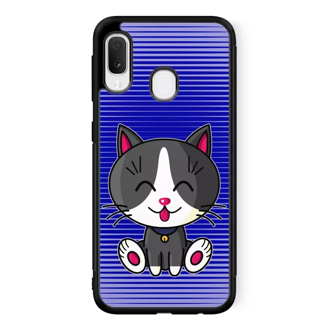 Coque pour téléphone portable Samsung Galaxy A20e Parodie Kawaii Baby Cats Kawaii Baby Cat (blanc et gris)