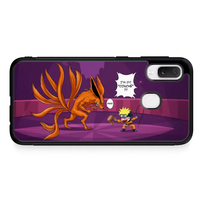 Coque pour téléphone portable Samsung Galaxy A20e Parodie Naruto Couché ! - Kyubi le Biju à 9 Queues