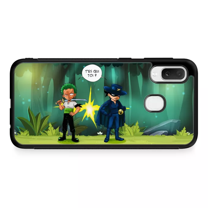Coque pour téléphone portable Samsung Galaxy A20e Parodie One Piece D'un Z qui veut dire... - Zorro Roronoa