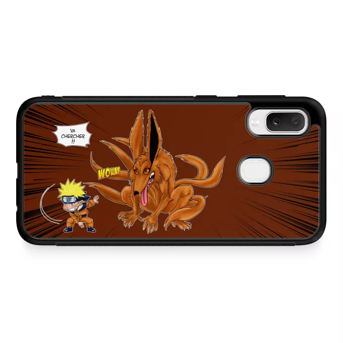 Coque pour téléphone portable Samsung Galaxy A20e Parodie Naruto Va chercher ! - Kyubi le démon Renard à 9 queues