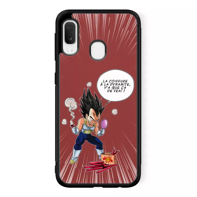 Coque pour téléphone portable Samsung Galaxy A20e Parodie Dragon Ball Z - DBZ Astuce pour se coiffer le matin ! - Végéta