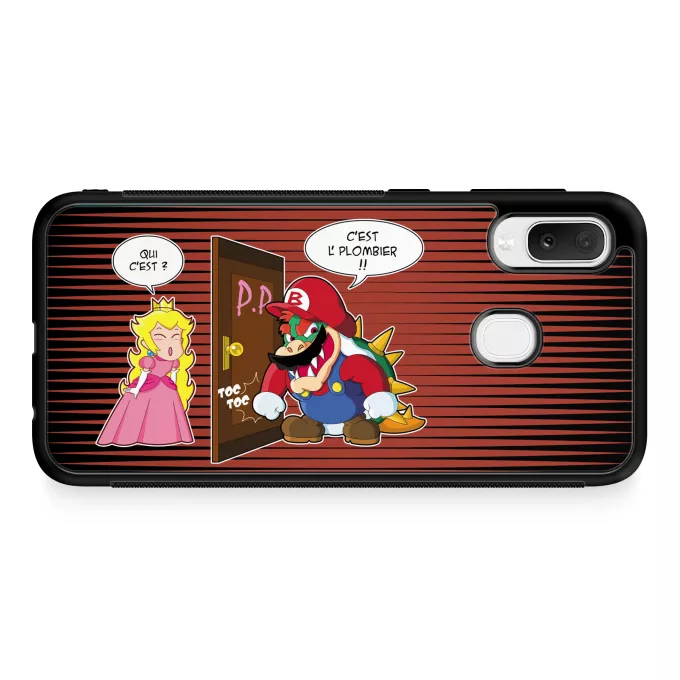 Coque pour téléphone portable Samsung Galaxy A20e Parodie Super Mario C'est l'plombier ! - Bowser, Princesse Peach