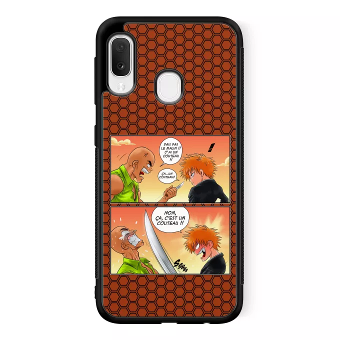 Coque pour téléphone portable Samsung Galaxy A20e Parodie Bleach Non, ça c'est un couteau ! - Ichigo Kurosaki
