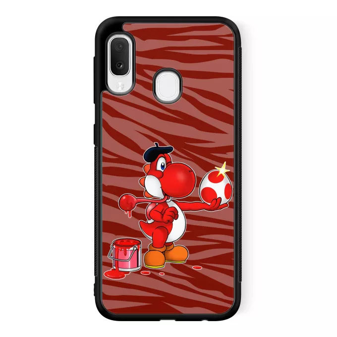 Custodia per Samsung Galaxy A20e Paoridia Yoshi Yoshi rosso