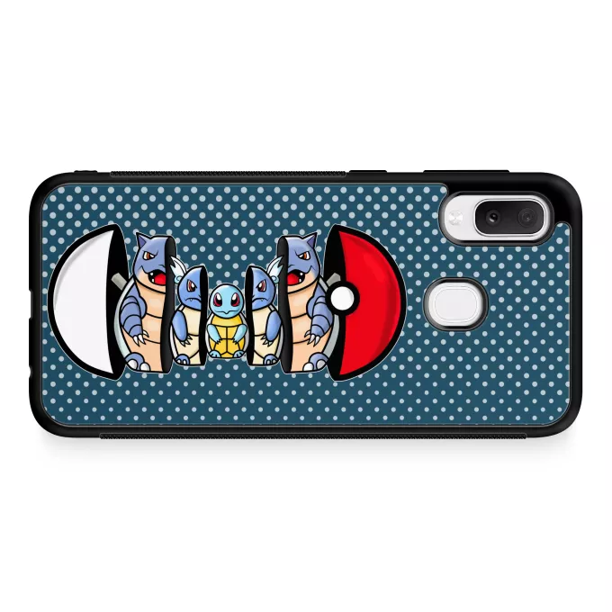 Fodral för Samsung Galaxy A20e Parodi Pokémon Squirtle, Wartortle och Blastoise