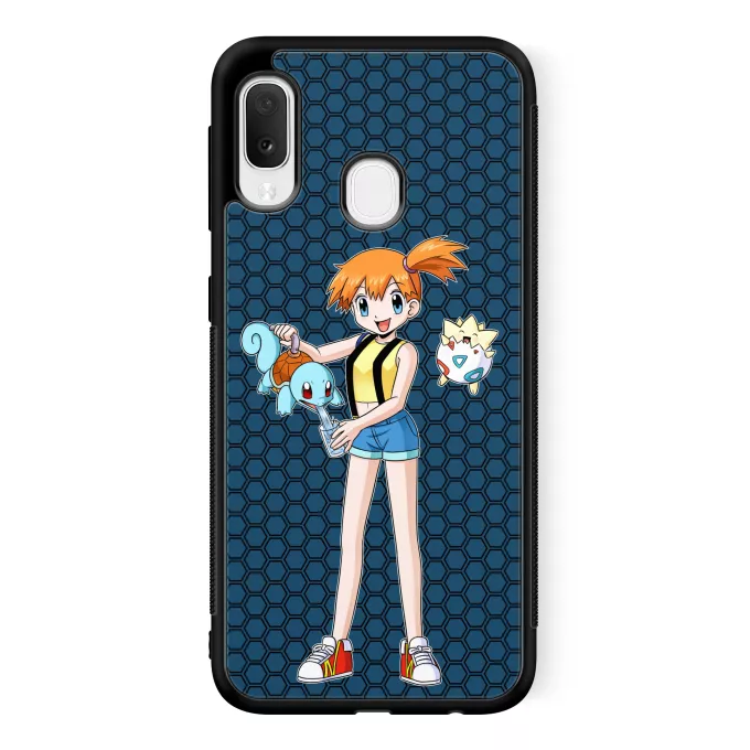 Fodral för Samsung Galaxy A20e Parodi Pokémon Togepi, Squirtle och Misty