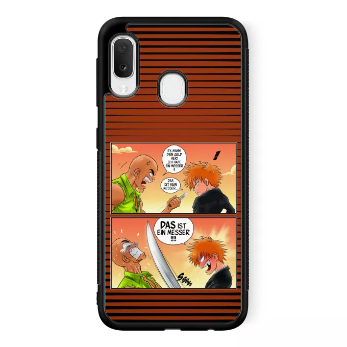 Samsung Galaxy A20e Handyhülle Parodie auf Bleach Ichigo Kurosaki und Crocodile Dundee
