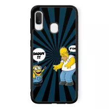 Homer Simpson Smartphone hoesje “Homer Simpson en Minion” – Minions parodie