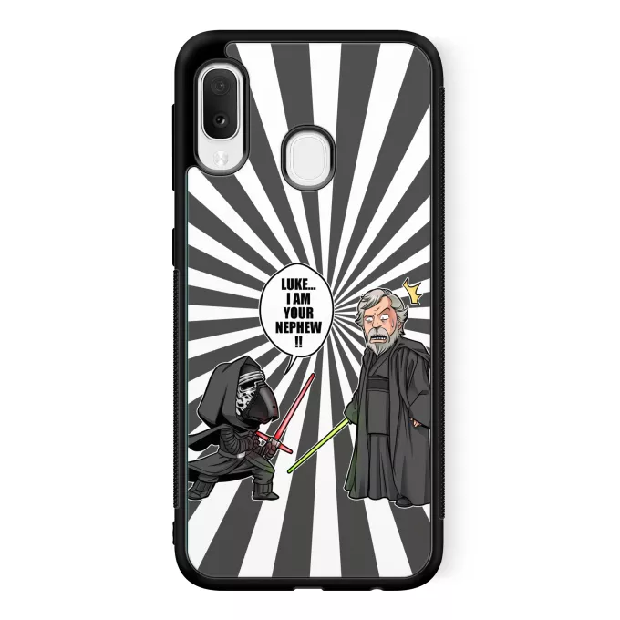 Samsung Galaxy A20e Phone Case Parody of Star Wars Kylo Ren And Luke Skywalker