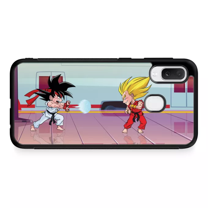 Fodral för Samsung Galaxy A20e Parodi Dragon Ball Z - DBZ Son Goku och Vegeta X Ryu och Ken