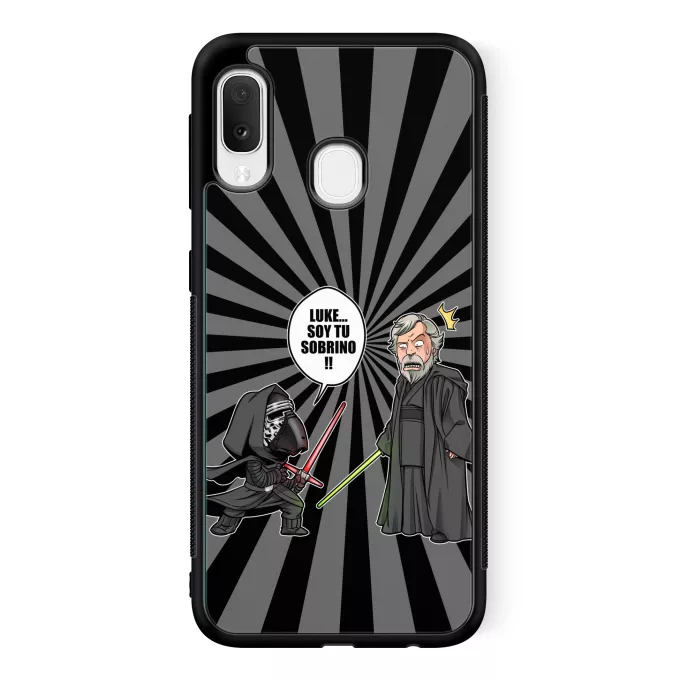 Funda para Samsung Galaxy A20e Parodia Star Wars Luke Skywalker y Kylo Ren