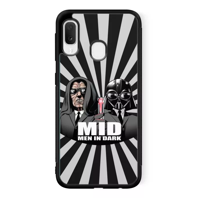 Funda para Samsung Galaxy A20e Parodia Star Wars Dark Vader, Dark Sidious X MIB: Hombres de negro