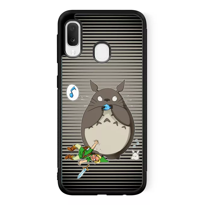 Estojo Samsung Galaxy A20e Paródia Zelda Link e Totoro
