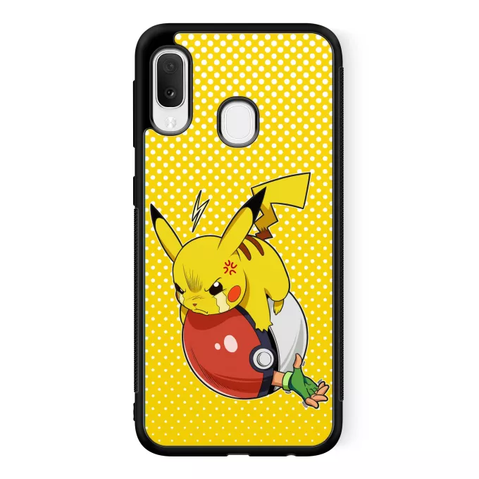 Estojo Samsung Galaxy A20e Paródia Pokémon Ash Ketchum e Pikachu