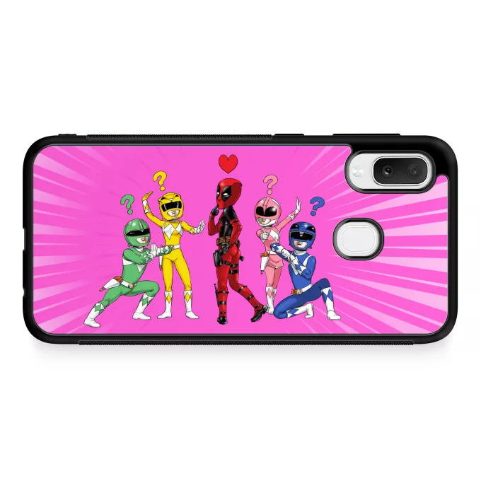 Estojo Samsung Galaxy A20e Paródia Deadpool Deadpool e Power Rangers