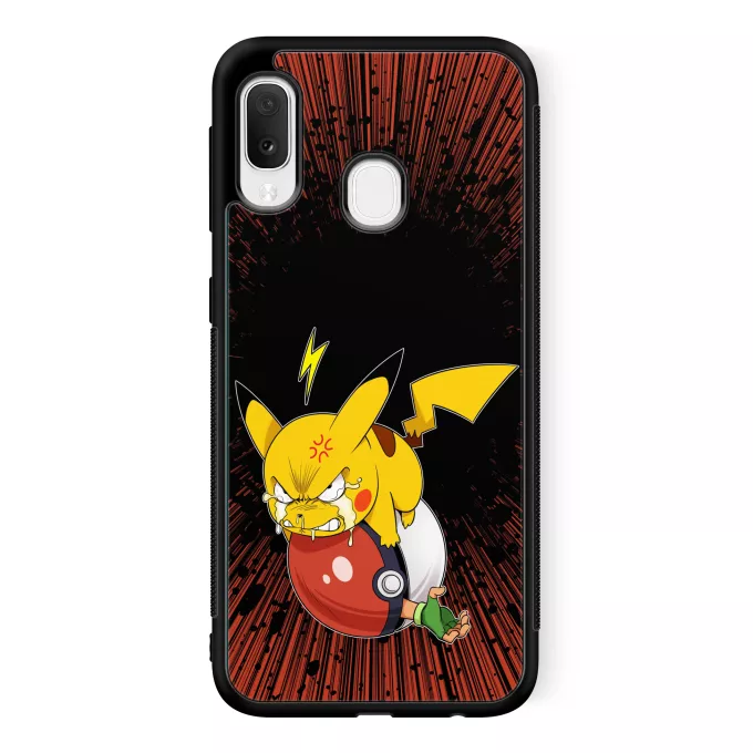 Estojo Samsung Galaxy A20e Paródia Pokémon Pikachu e Ash Ketchum